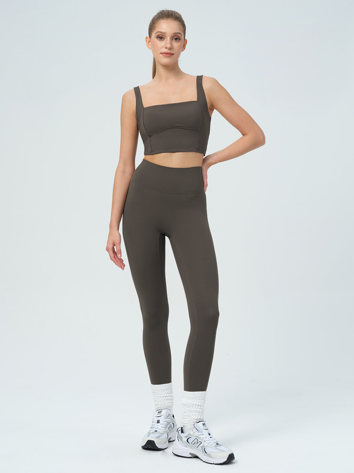 Dark Coffee Twist Sports Bra - Light Support