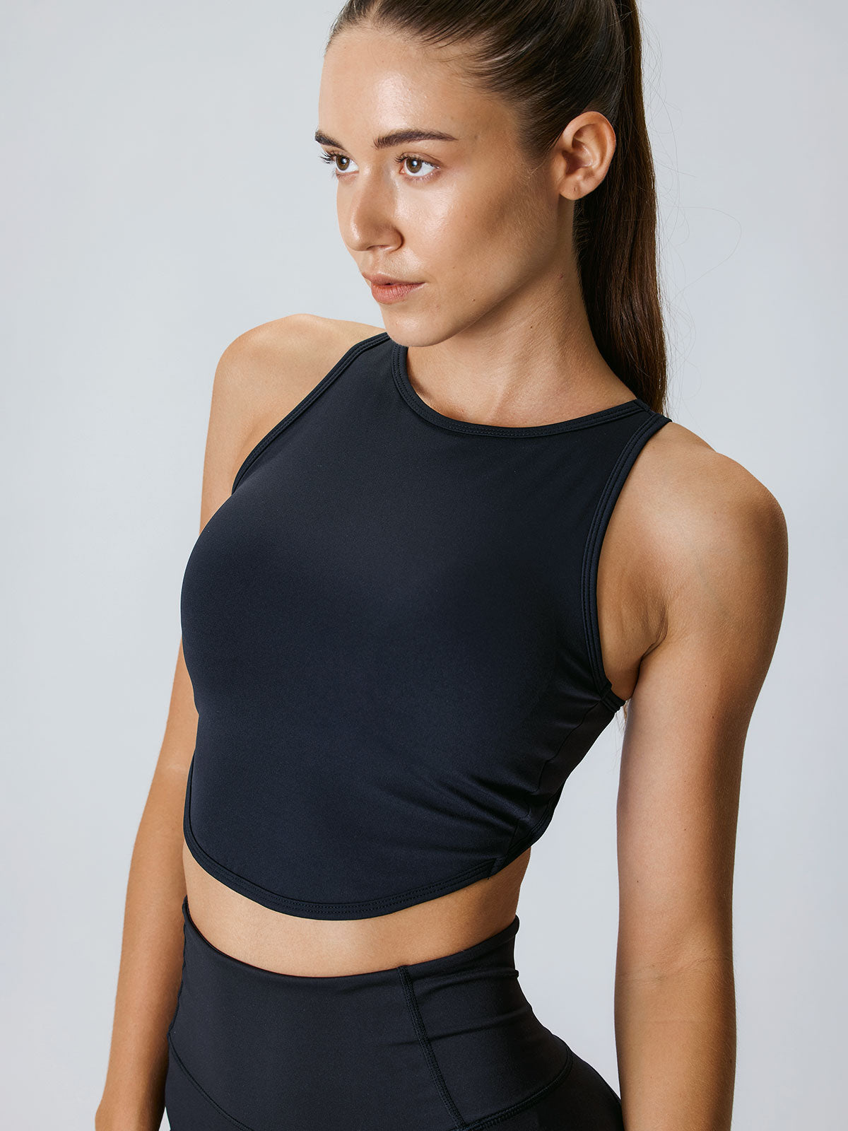 Black Cross Back Tank Top - Light Support