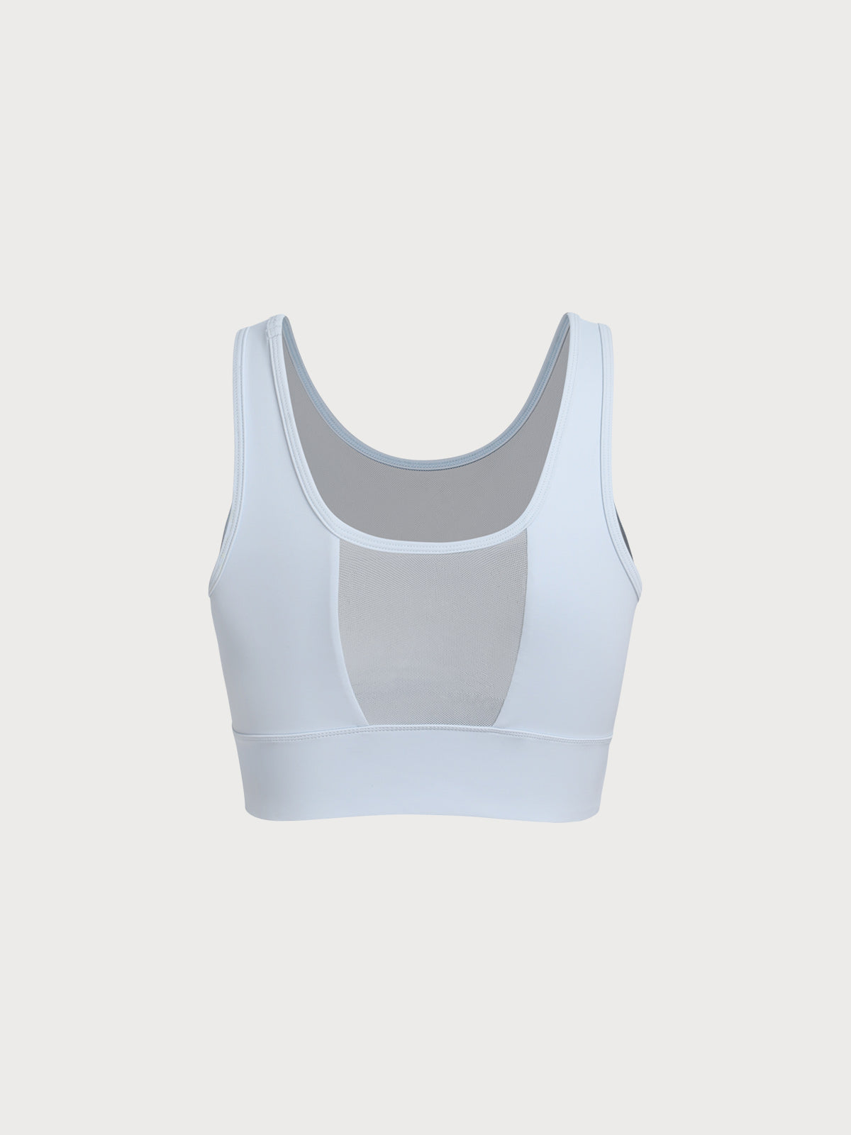 Light Blue Mesh Cross-Front Tank Top - Light Support