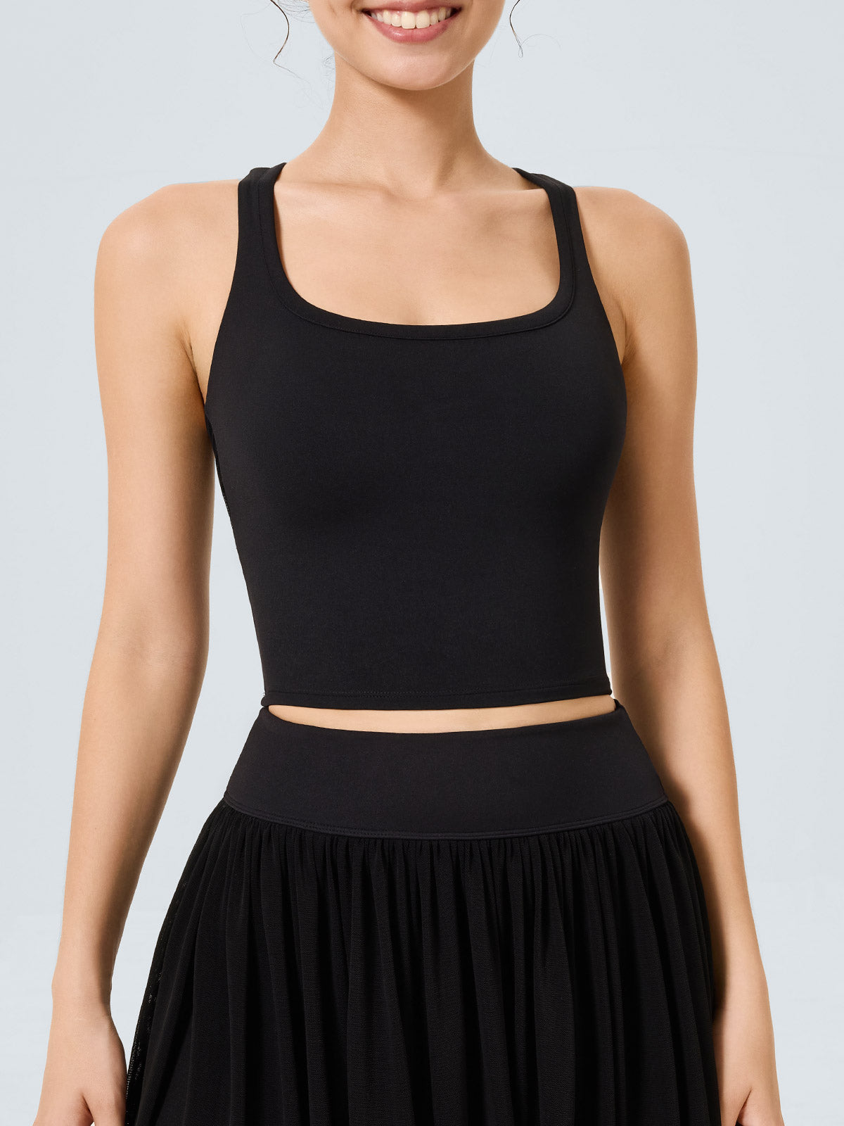 Black Cutout Twist Tank Top