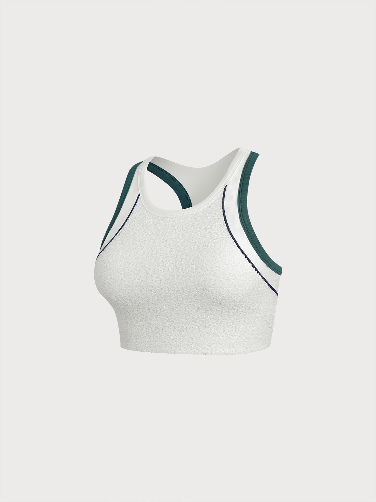 Textured Contrast Trim Sports Tank