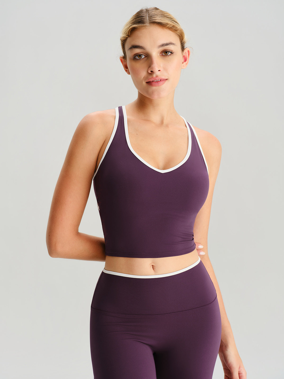 Purple V Neck Tank Top