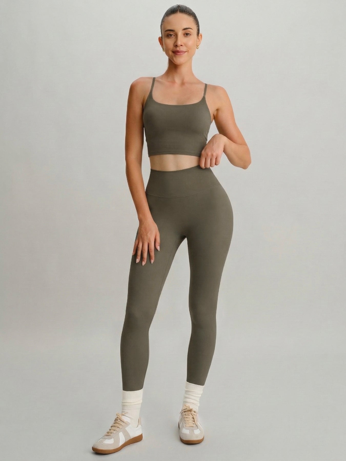 Brown X-Cross Sports Bra - Light Support