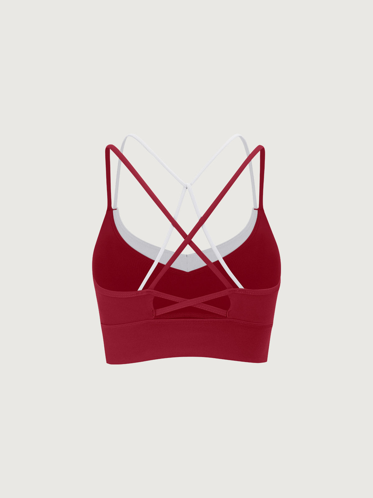 Wine Red Contrast X Cross Sports Bra