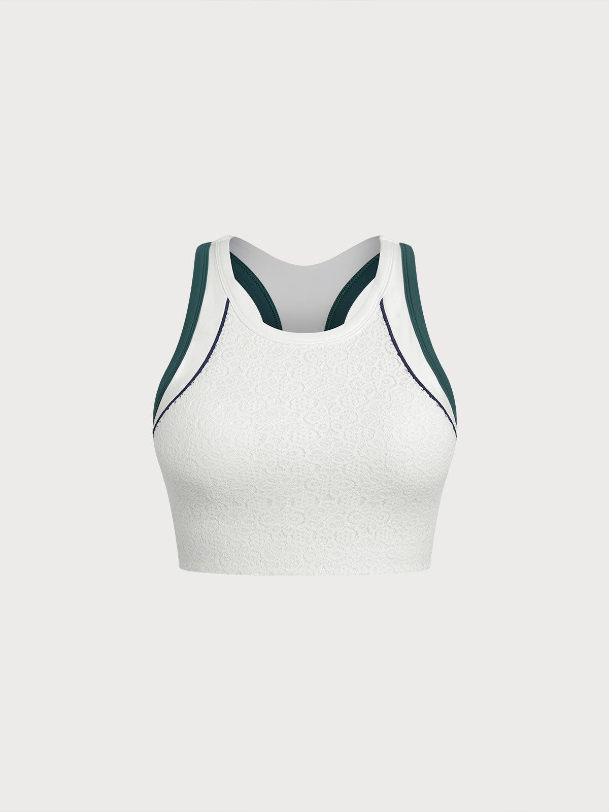 Textured Contrast Trim Sports Tank