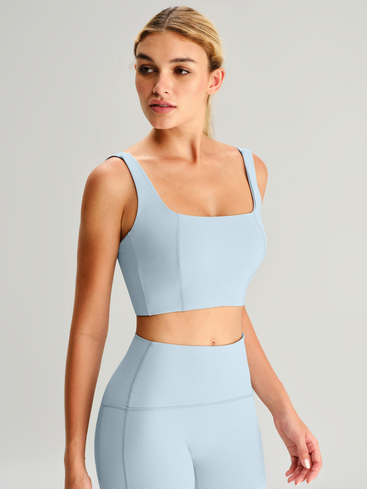 Light Blue Cutout Tank Top