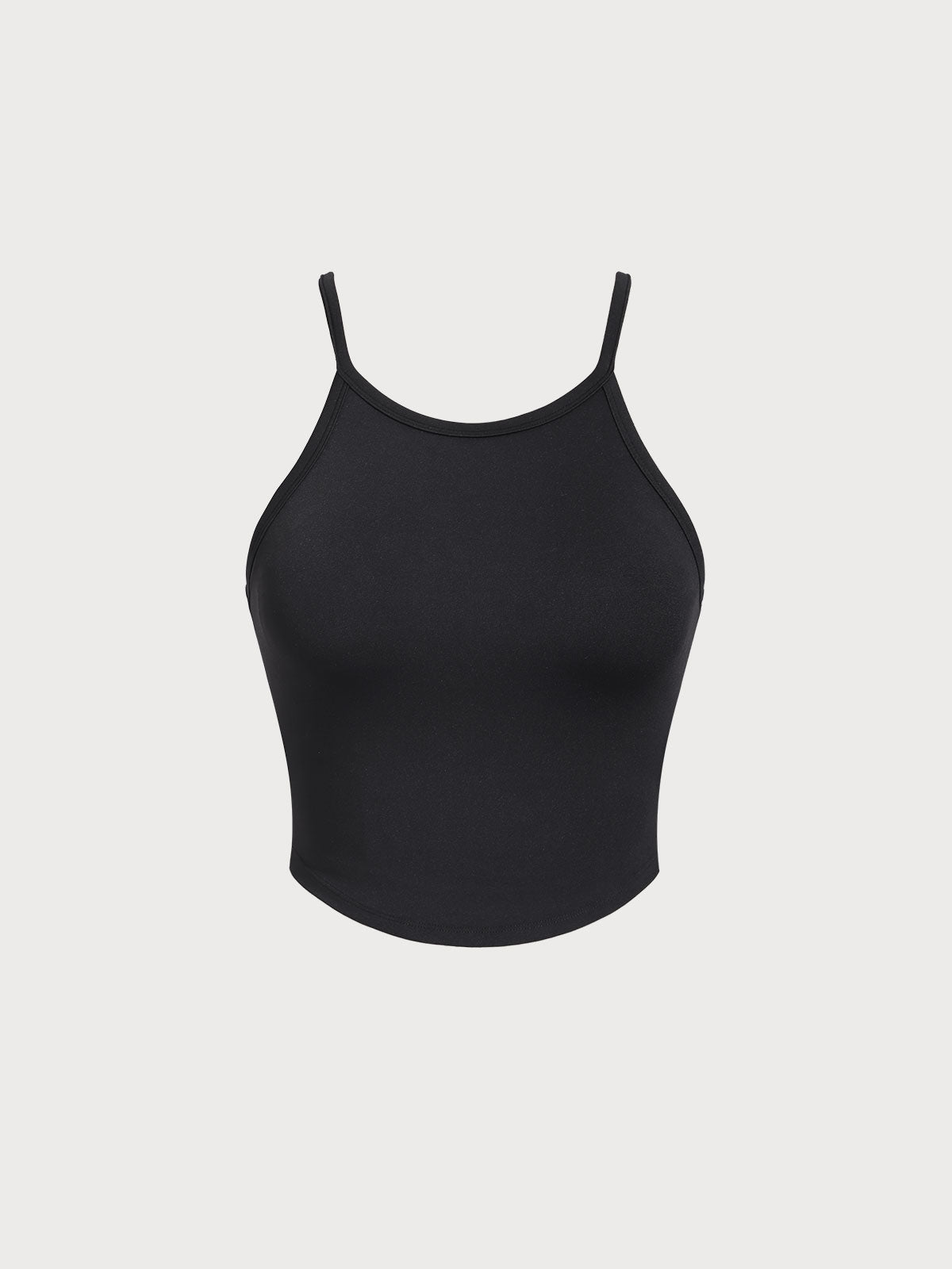 Black Strappy Back Active Tank Top - Light Support