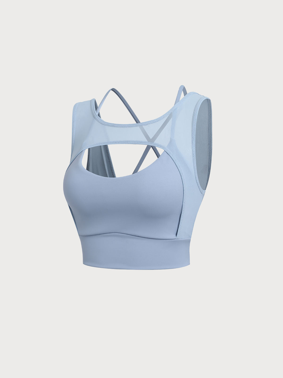 Blue Cutout X Cross Sports Tank Top