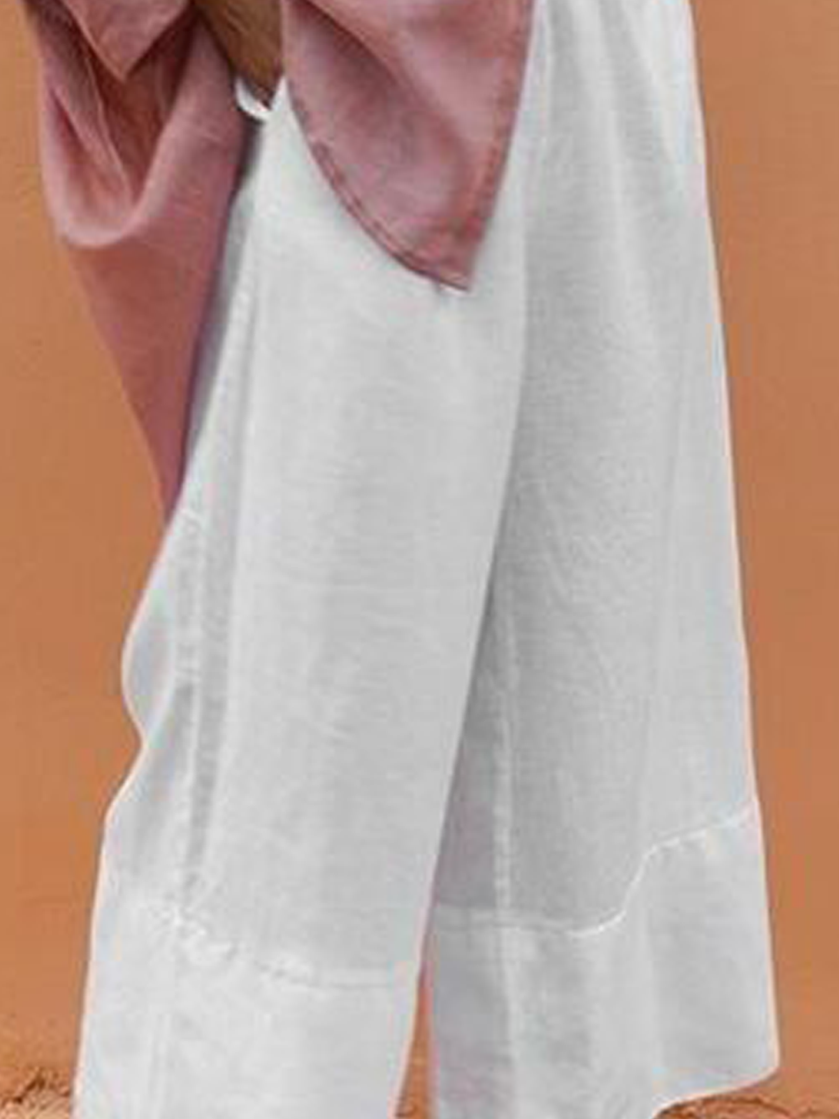 Cotton And Linen Plain Pants