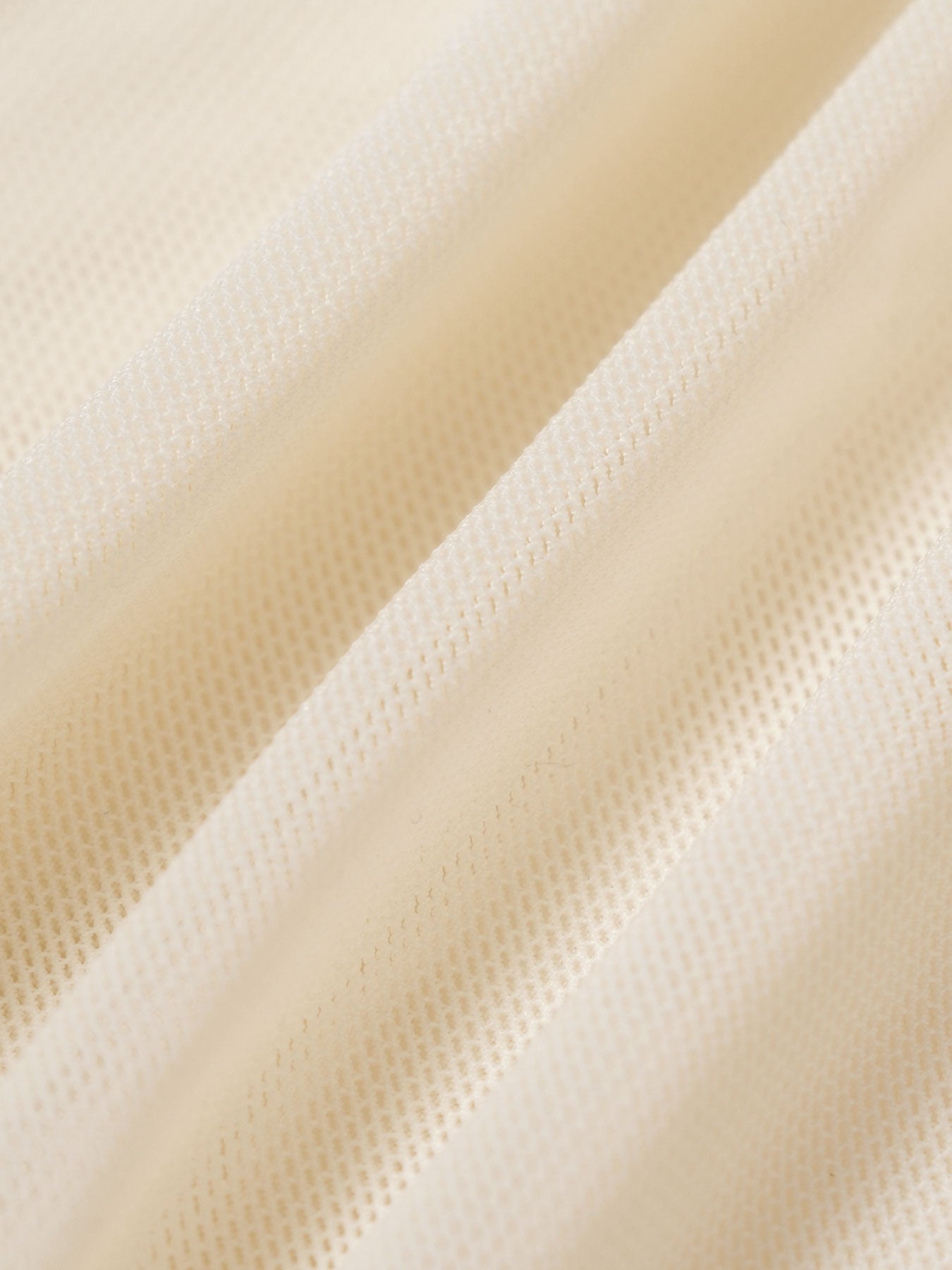 Cream Mesh Panel Mock Neck Tank Top