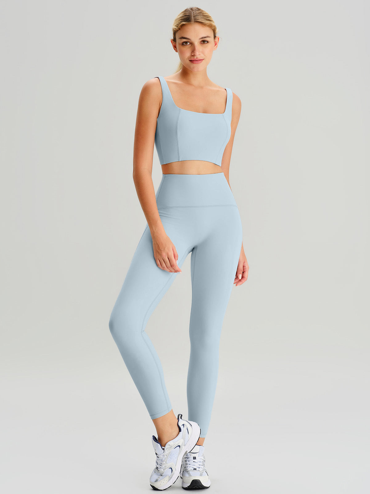 Light Blue Cutout Tank Top