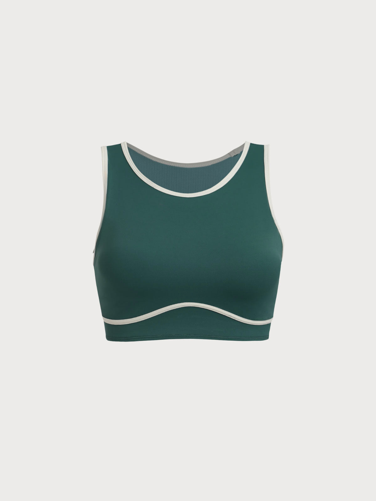 Dark Green Round Neck Line Tank Top