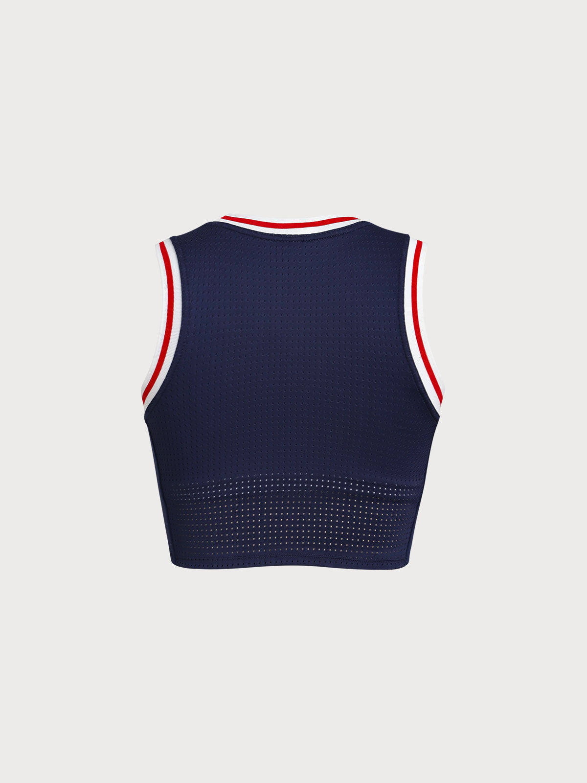 Navy Contrast U-shape Tank Top
