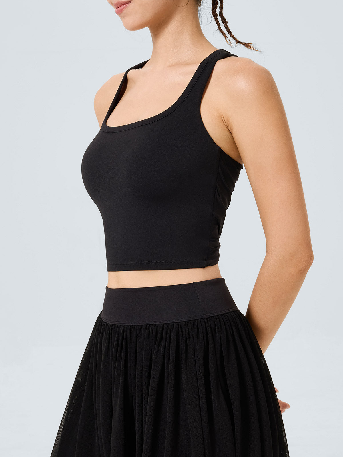 Black Cutout Twist Tank Top