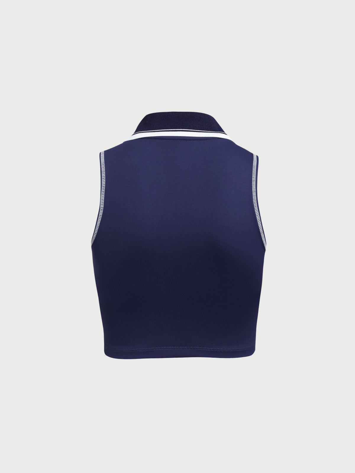 Navy V-Line Collar Tank Top - Light Support