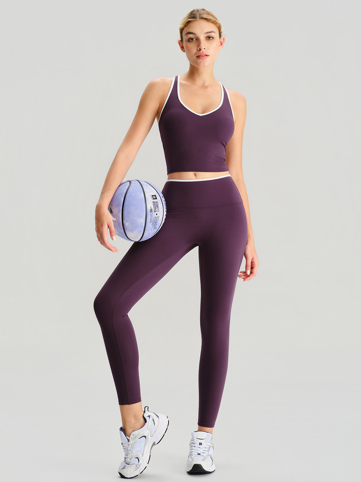 Purple V Neck Tank Top
